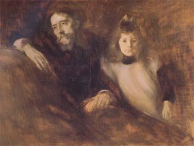 Eugene Carriere Alphonse Daudet and His Daughter (mk06) china oil painting image